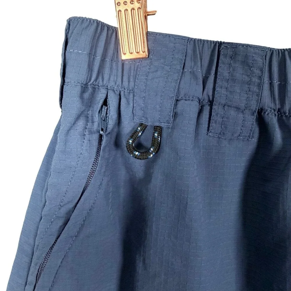 Rail Riders Shorts Mens Medium Blue‎ Ripstop Mesh Lined Brief Zip Pockets Hiking